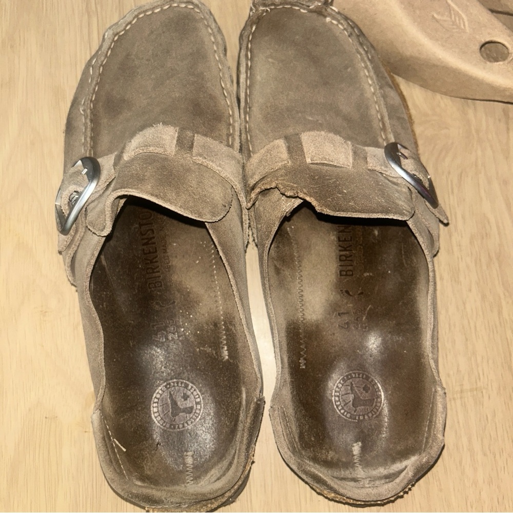 Birkenstock Beige Suede Moccasins - Picture 2 of 4
